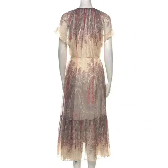 ZIMMERMANN Silk Midi Dress Lucky Flutter Braid Belt Tie Paisley Tassel AU 1 US 6 - Picture 8 of 8